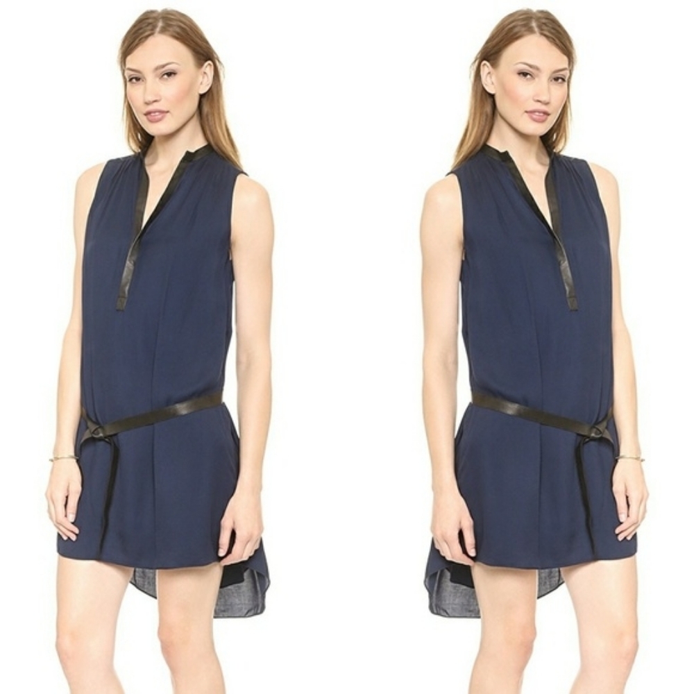 ALICE+OLIVIA | berk leather combo dress